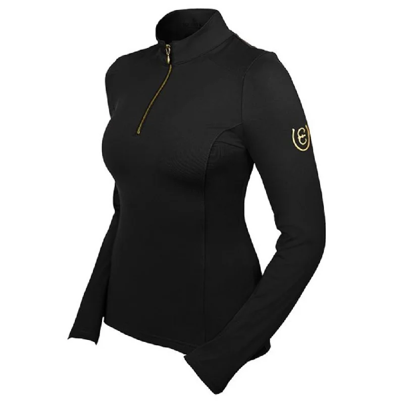Take Advantage Equestrian Stockholm Long Sleeved Vision Top Black Gold