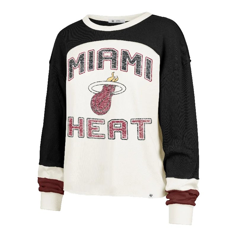 Weekend Extravaganza: Shop Now MIAMI HEAT ARENA CURVE '47 TONI LONG SLEEVE TEE WOMENS