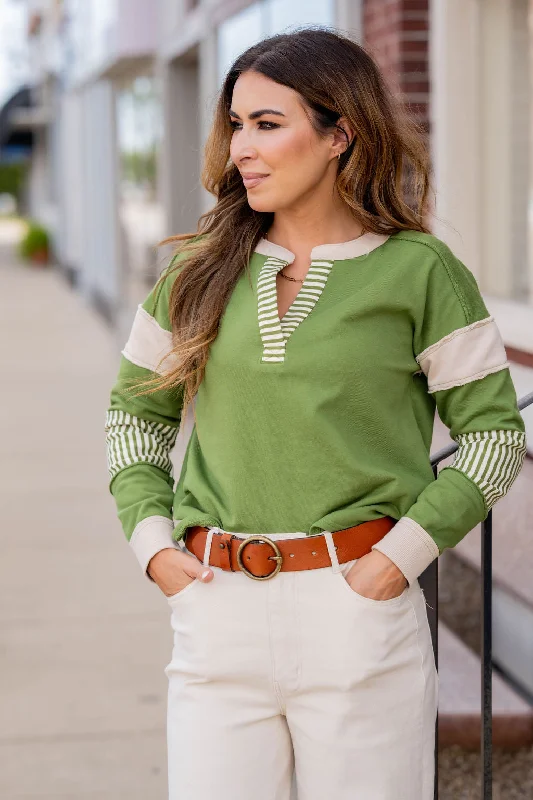 Weekend Deals That Impress Hint Of Stripes Raw Stitched Tee