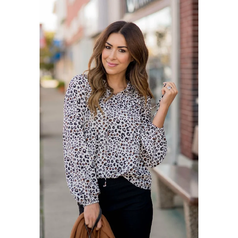 Flash Sale Pop of Color Leopard Blouse