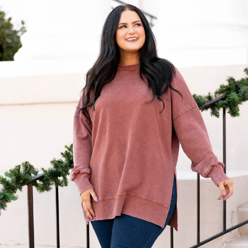 Midnight Sale Cozy Pullover, Rust