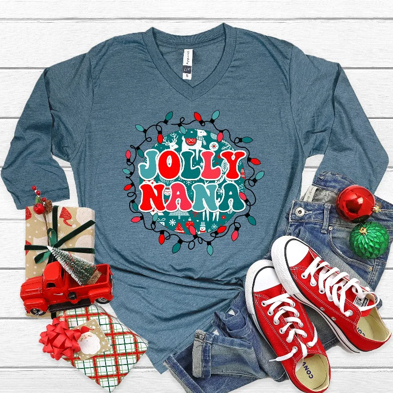 Weekend Discounts to Delight Jolly Nana 3/4 Sleeve V-Neck
