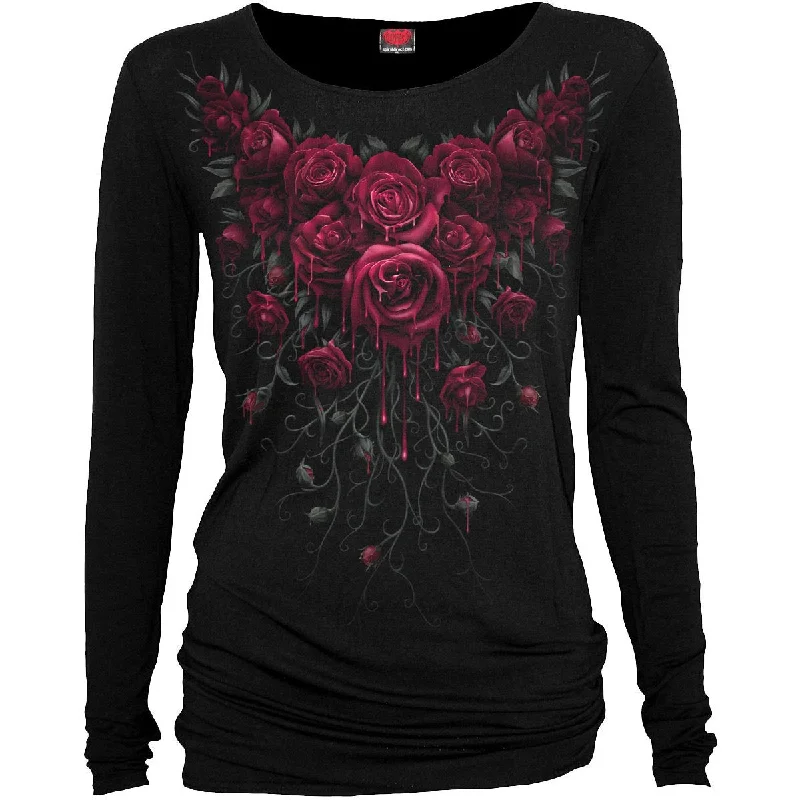 Best Choice BLOOD ROSE - Baggy Top Black