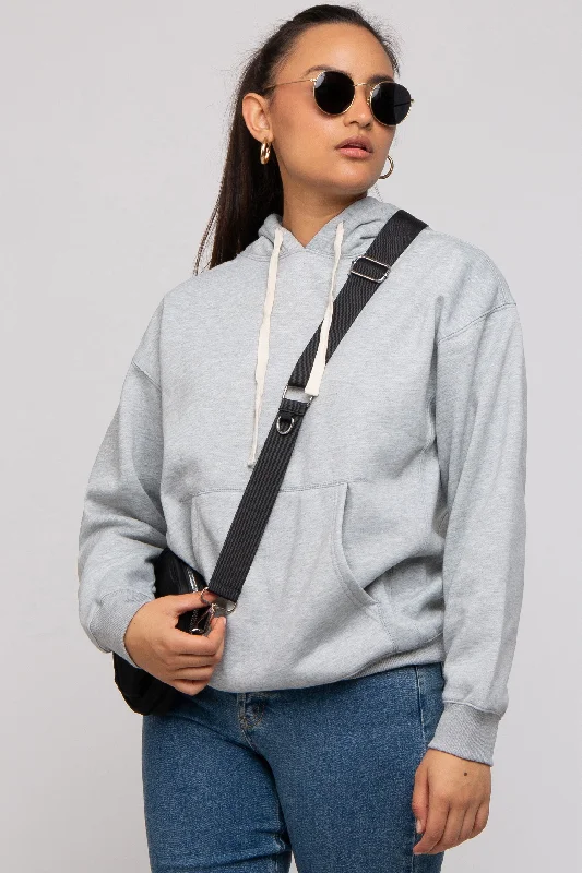 Weekend Discounts You Deserve Heather Grey Basic Fleece Hoodie