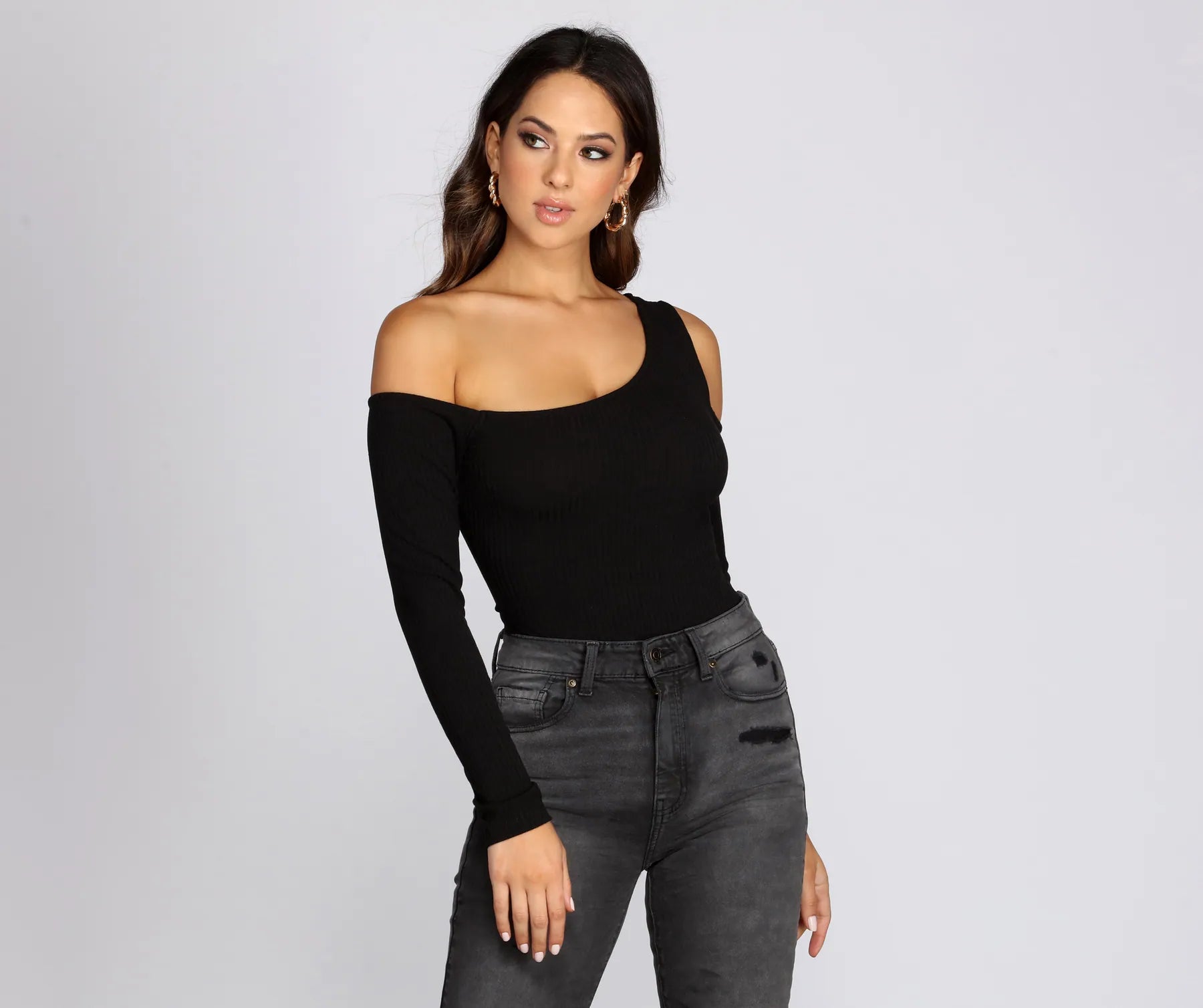 Don't Delay One Shoulder Knit Bodysuit