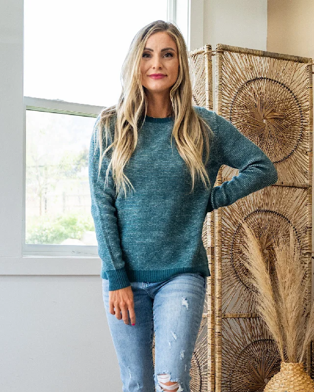 Weekend Savings Spectacular Judy Waffle Knit Sweater - Peacock