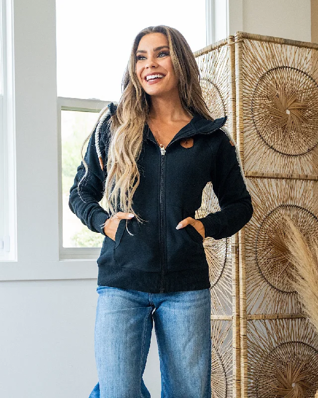 Overstock Clearance Wanakome Hera Full Zip Hoodie - Black