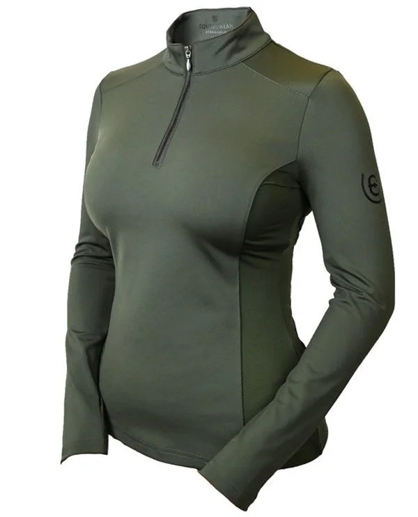Weekend Offers That Dazzle Equestrian Stockholm Long Sleeved Vision Top DEEP OLIVINE