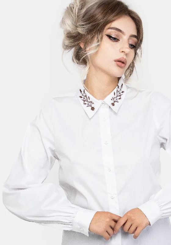 Stock Clearance Cybele Embroidered Button Up Shirt