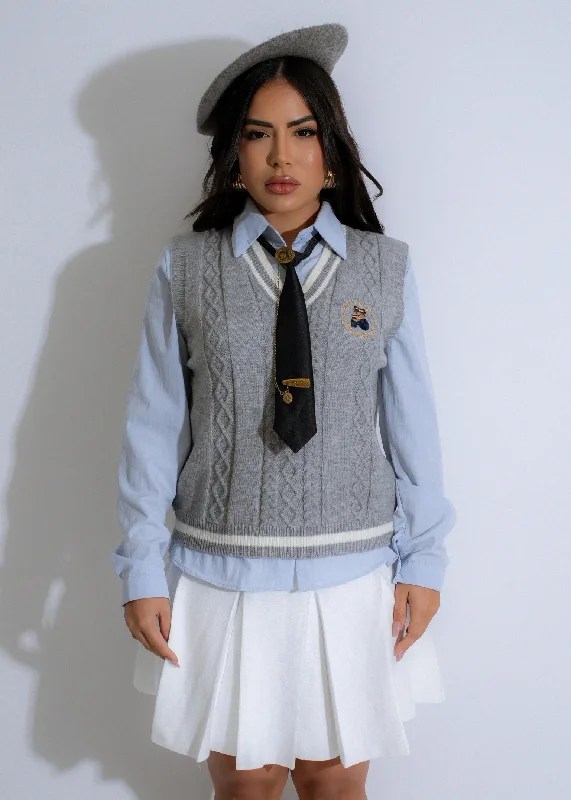 Weekend Bargains Await You The Scholar's Edit Knit Long Top Grey