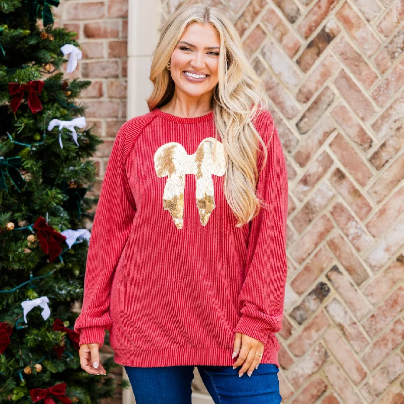 Best Choice Ribbons And Romance Pullover, Red