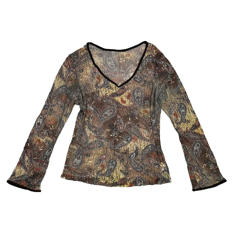 Weekend Savings Sensation Floral Sheer Lace V-neck Long Sleeves Top