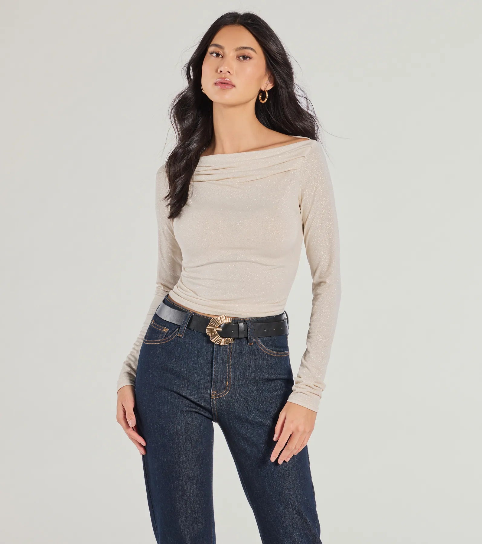 Instant Savings Love To Shine Glitter Long Sleeve Top