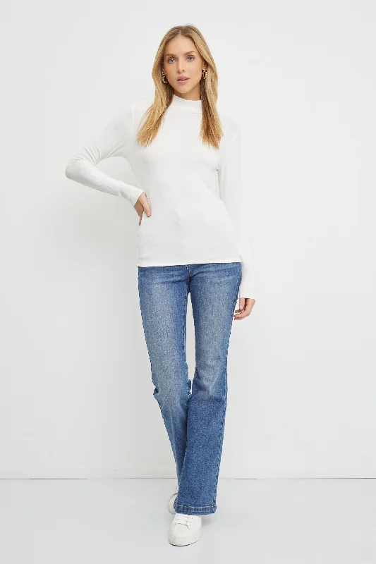 Weekend Bargains to Sizzle Ivory Soft Turtle Neck Top
