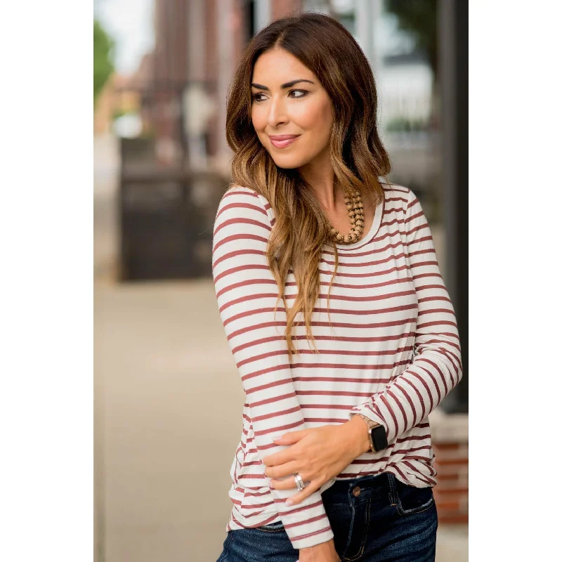 Weekend Deals You Can't Resist Thin Striped Long Sleeve Tee