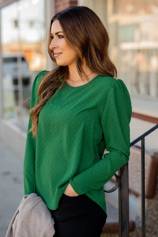 Super Sale Stitched Dots Gathered Shoulder Blouse