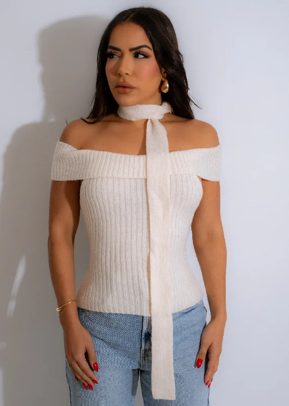 Weekend Savings Spectacular She's Cozy Knit Top White