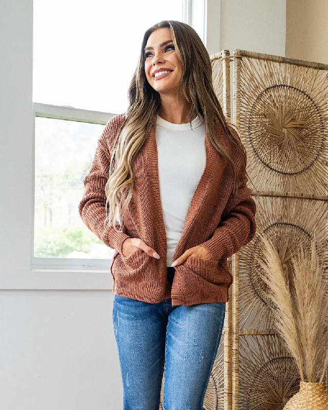 Weekend Extravaganza: Shop Now Charlie Chunky Knit Cardigan - Persimmon