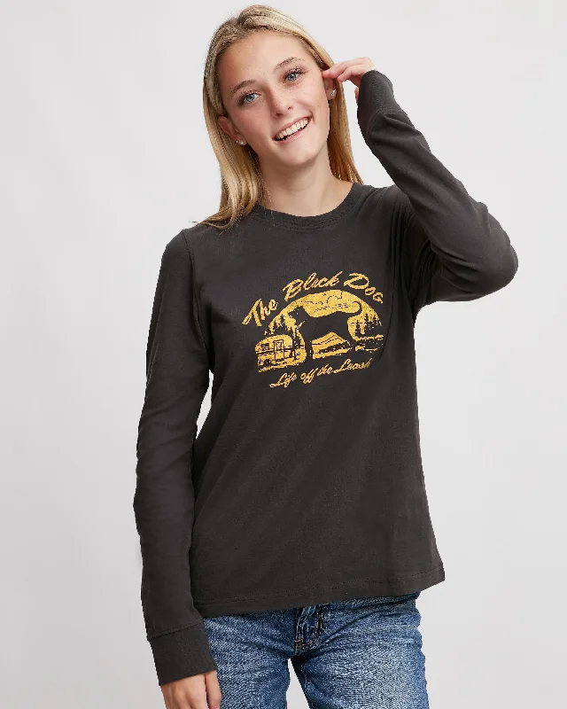 Weekend Offers That Shine Ladies Happiest Camper Longsleeve Tee