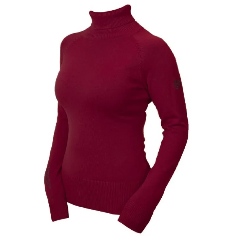 Price Slash Equestrian Stockholm Knitted Polo Neck Jumper Bordeaux