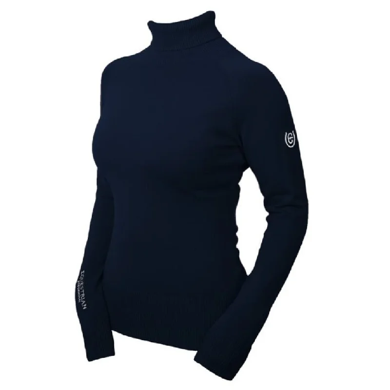 Final Offer Equestrian Stockholm Polo Neck Jumper Midnight Blue