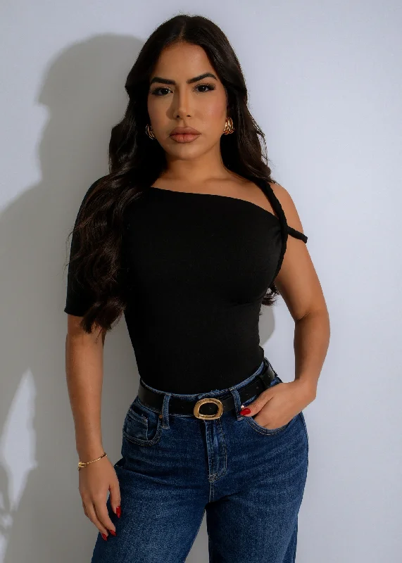 Now Available Knotted Grace Long Top Black
