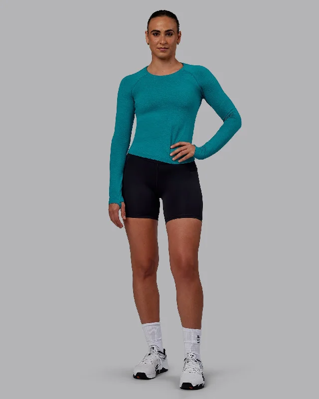Weekend Discounts to Indulge In AeroFLX+ Seamless Long Sleeve Tee - Blue Bird Marl