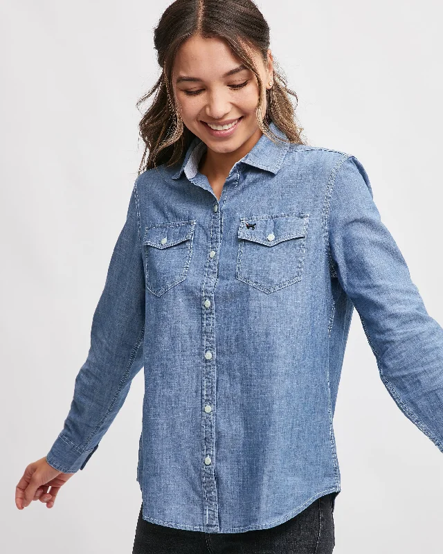 Weekend Savings Spree Ladies Celestial Chambray Shirt