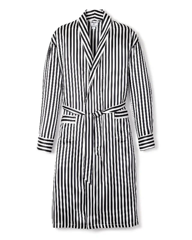Time-Limited Offer Men's Silk Long Robe in Bengal Stripe