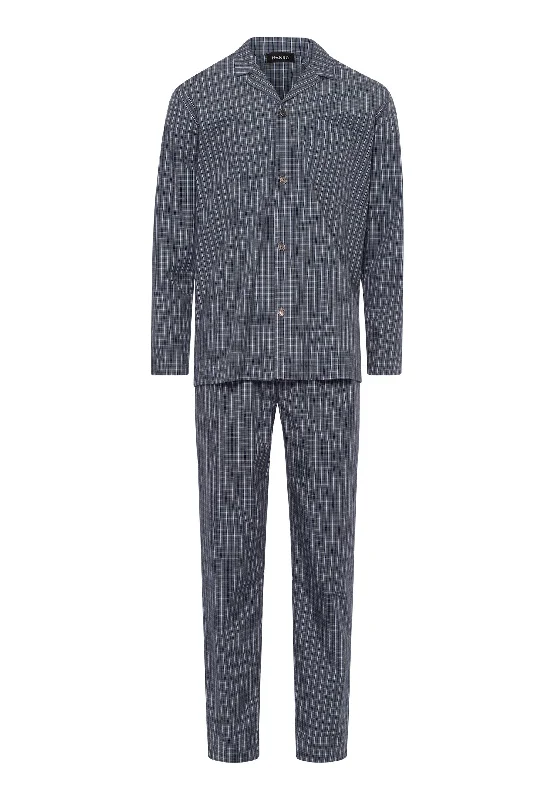 Act Fast Night And Day Woven Cotton Pajama Set | Casual Check 75115-2385