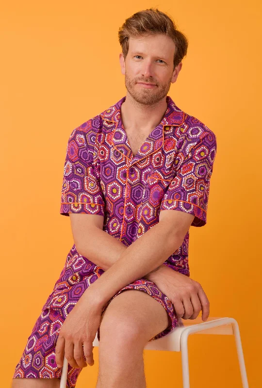 Unmissable Sale BedHead x Mr. Turk Honeycomb Dots Men's Short Sleeve Notch Stretch Jersey Short PJ Set Unmissable Sale BedHead x Mr. Turk Honeycomb Dots Men's Short Sleeve Notch Stretch Jersey Short PJ Set
