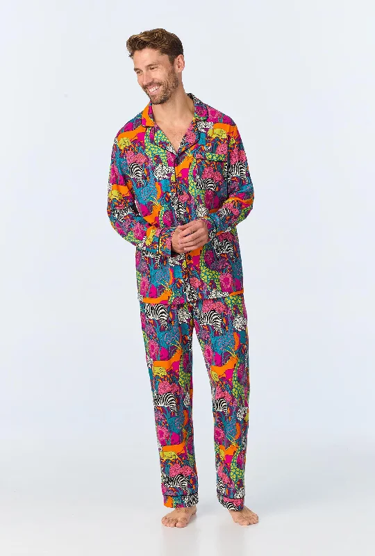 Special Buy BedHead x Mr. Turk Jungle Men's Long Sleeve Classic Stretch Jersey PJ Set