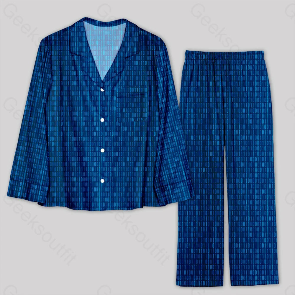 Weekend Deals That Excite Binary Computer 1s and 0s Blue Pajamas Set