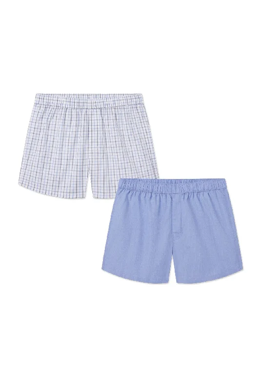 Great Bargain Men's Poplin Boxer Bundle in Blue