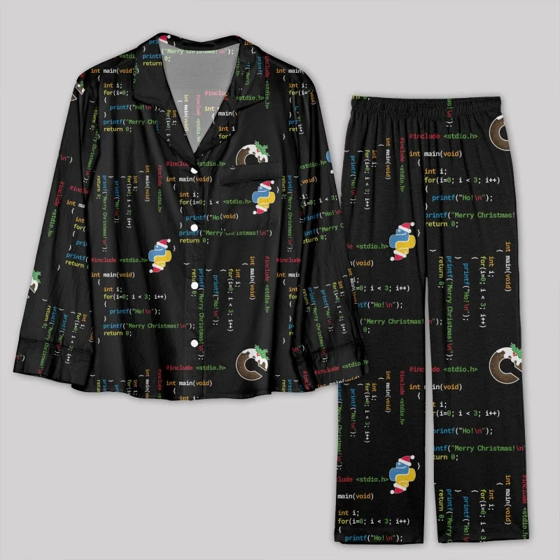 Price Slash Christmas Computer Code Pajamas Set
