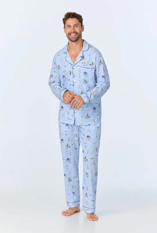 Midnight Sale Festival of Lights Men's Long Sleeve Classic Stretch Jersey PJ Set