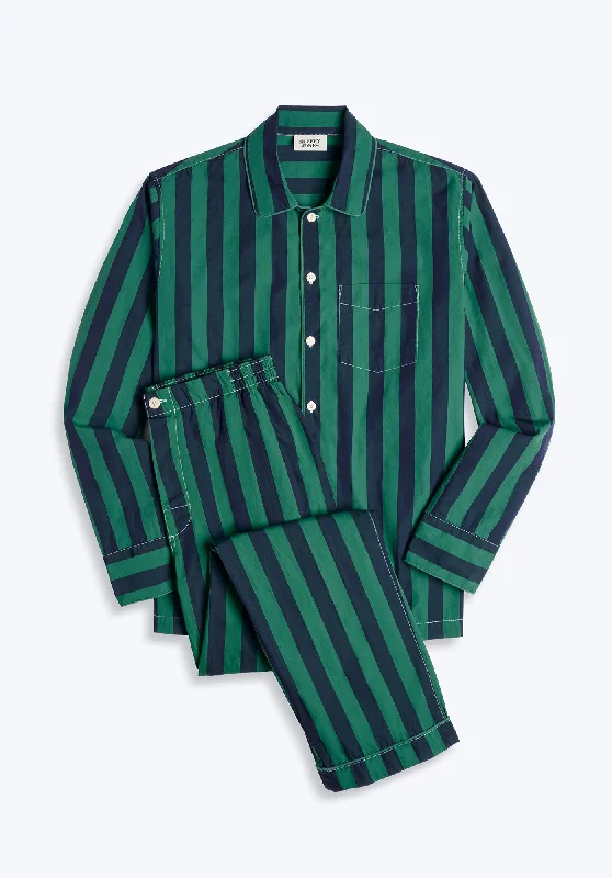 Today Only Henry Pajama Set in Green Cabana Stripe