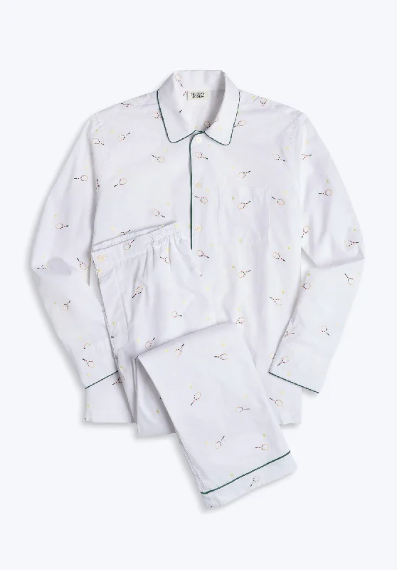 Reduced Rates Henry Pajama Set in Tennis Embroidery