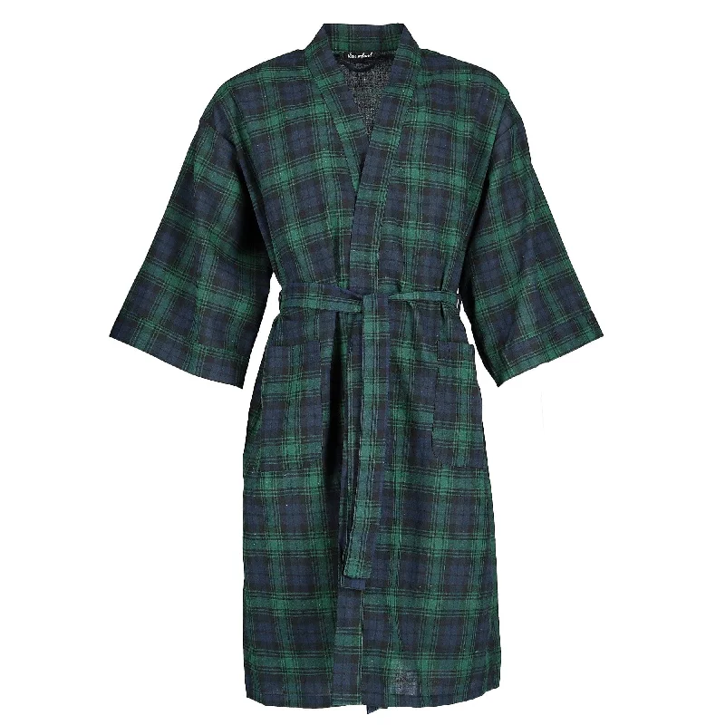Unmissable Sale Leisureland Men's Plaid Broadcloth Robe