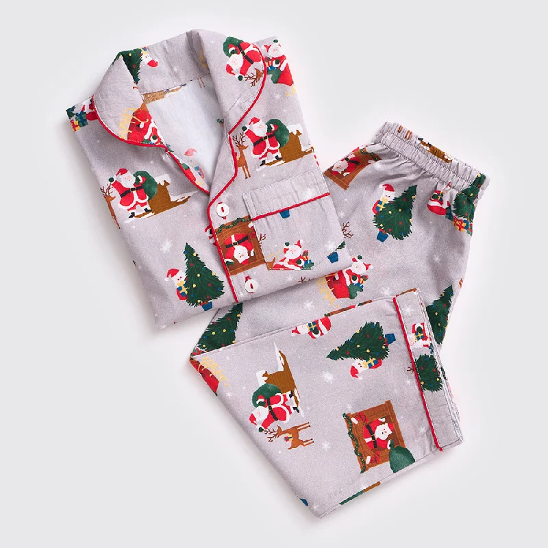 Hot Buy Men Santa At Home (Grey) Pajama Set