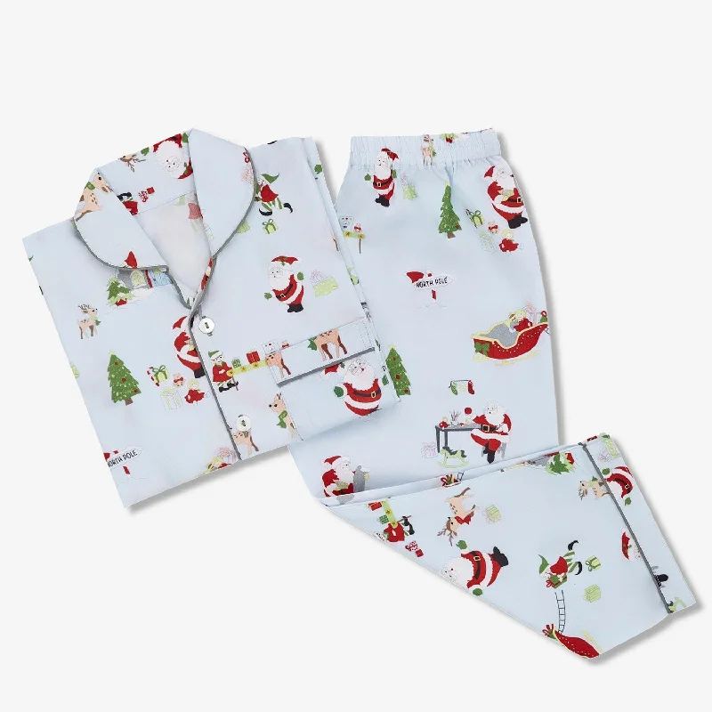 Extra Discount Men Santa's Workshop Pajama Set - Winter Blue