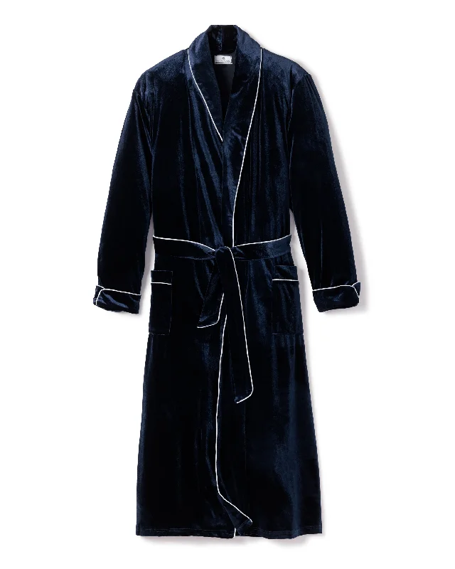 The Best Deal Men's Velour Robe in Navy