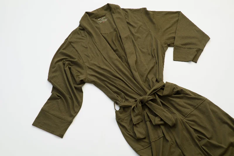Deal of the Day 100% Peruvian Pima Cotton Olive Robe
