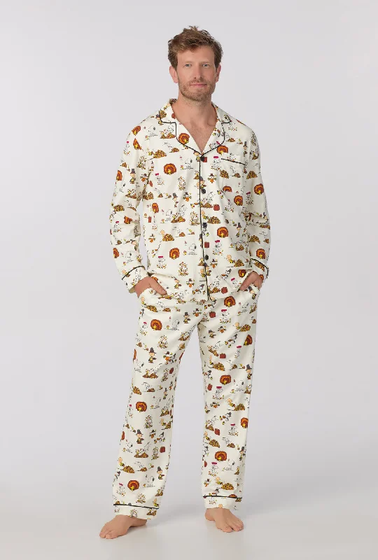 Weekend Offers That Impress Snoopy® Gives Thanks men's long sleeve classic stretch jersey PJ set Weekend Offers That Impress Snoopy® Gives Thanks men's long sleeve classic stretch jersey PJ set