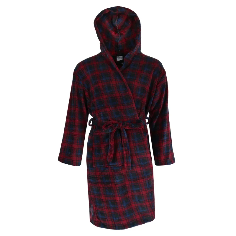 Weekend Deals to Make You Smile Wanted Men's Fleece Hooded Flannel Robe
