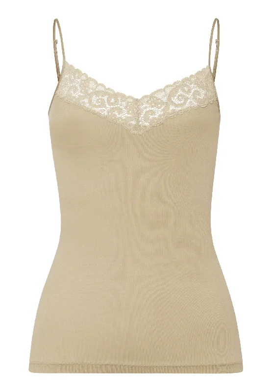 Weekend Offers That Delight Moments V-Neck Camisole | Moss Green 71485-2720