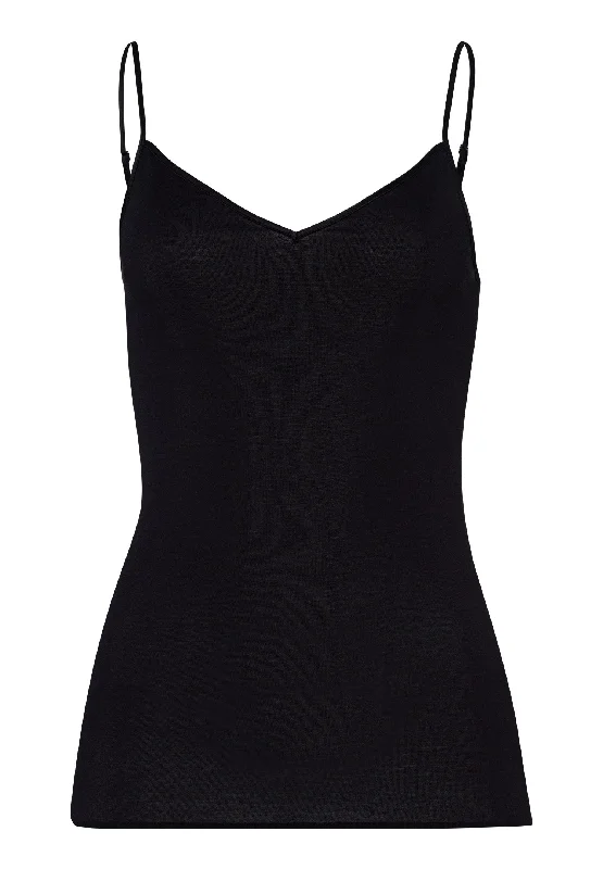 Weekend Bargains to Enjoy Cotton Seamless Cotton V-Neck Camisole | Black 71601-019