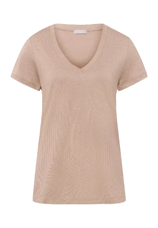 Weekend Bargains Await You Sleep And Lounge V-Neck T-Shirt | Mocha 77876-2819