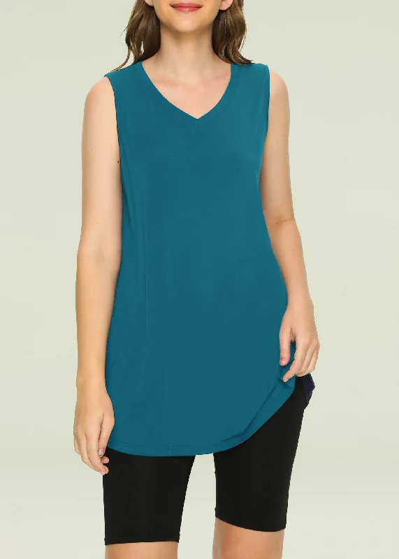 Weekend Steals Await Women's Bamboo Viscose Sleeveless Tunic Flowy Pajama Tank Top
