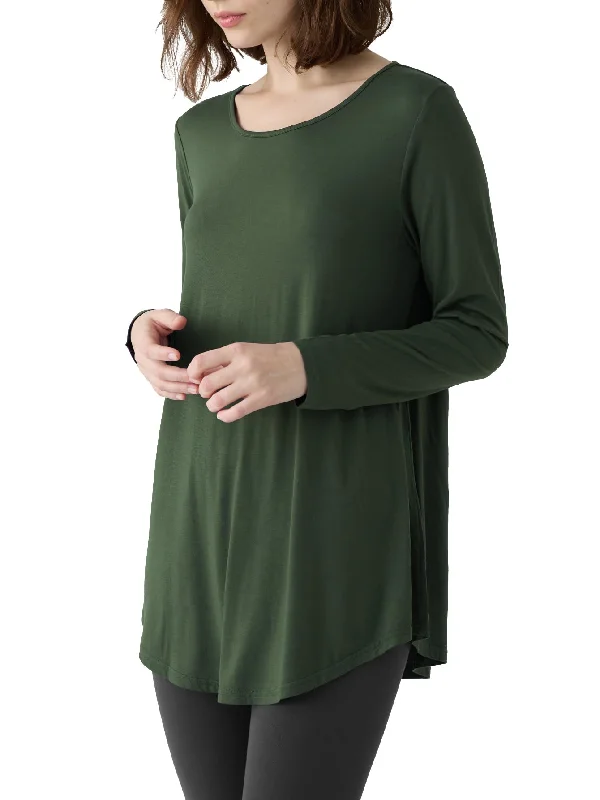 Year-End Clearance Women's Viscose Long Sleeves Tunic Lounge Pajama Top
